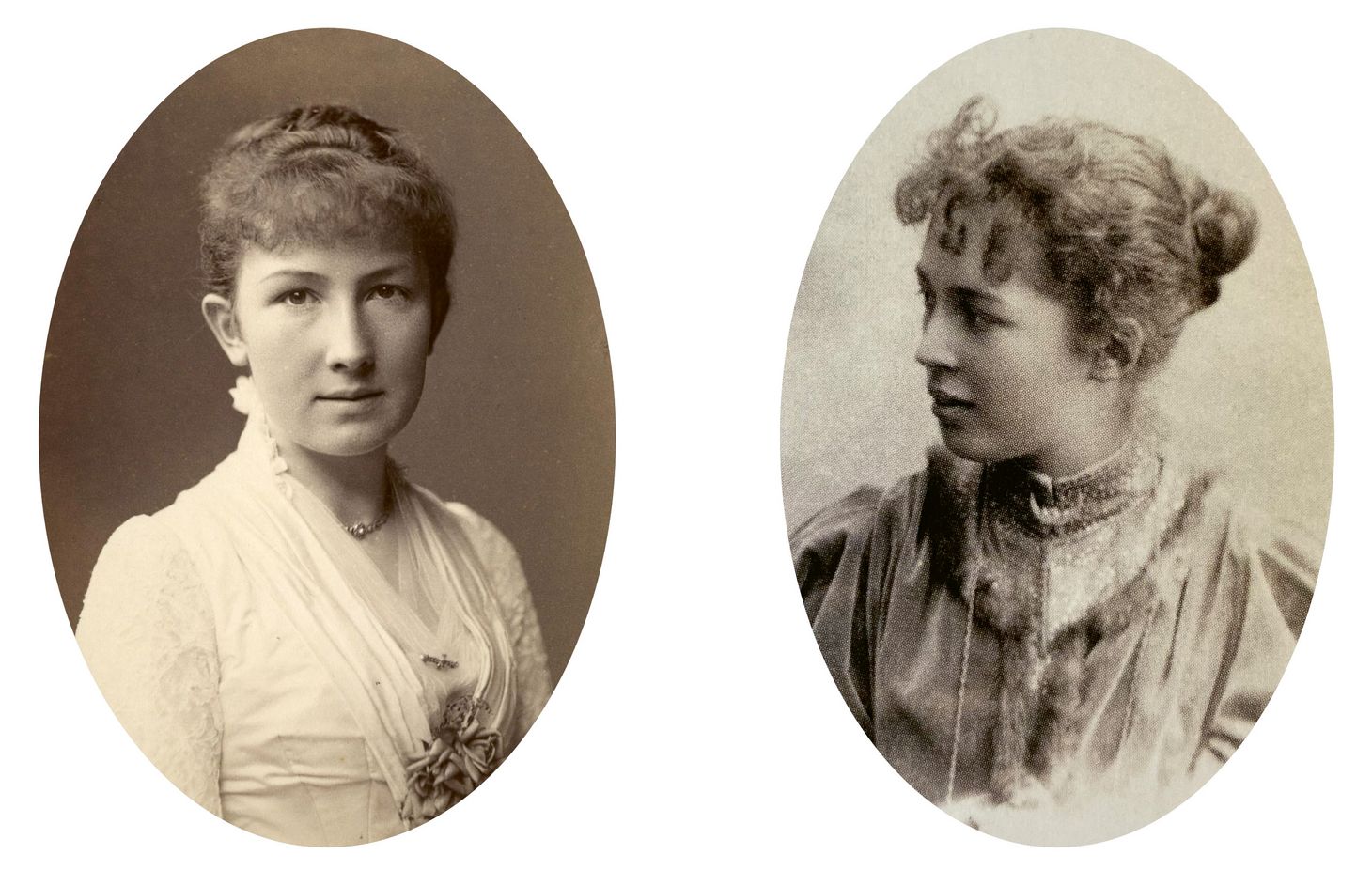 Portrait of Anna, the oldest daughter of industrialist Werner Siemens, and her half-sister Hertha.