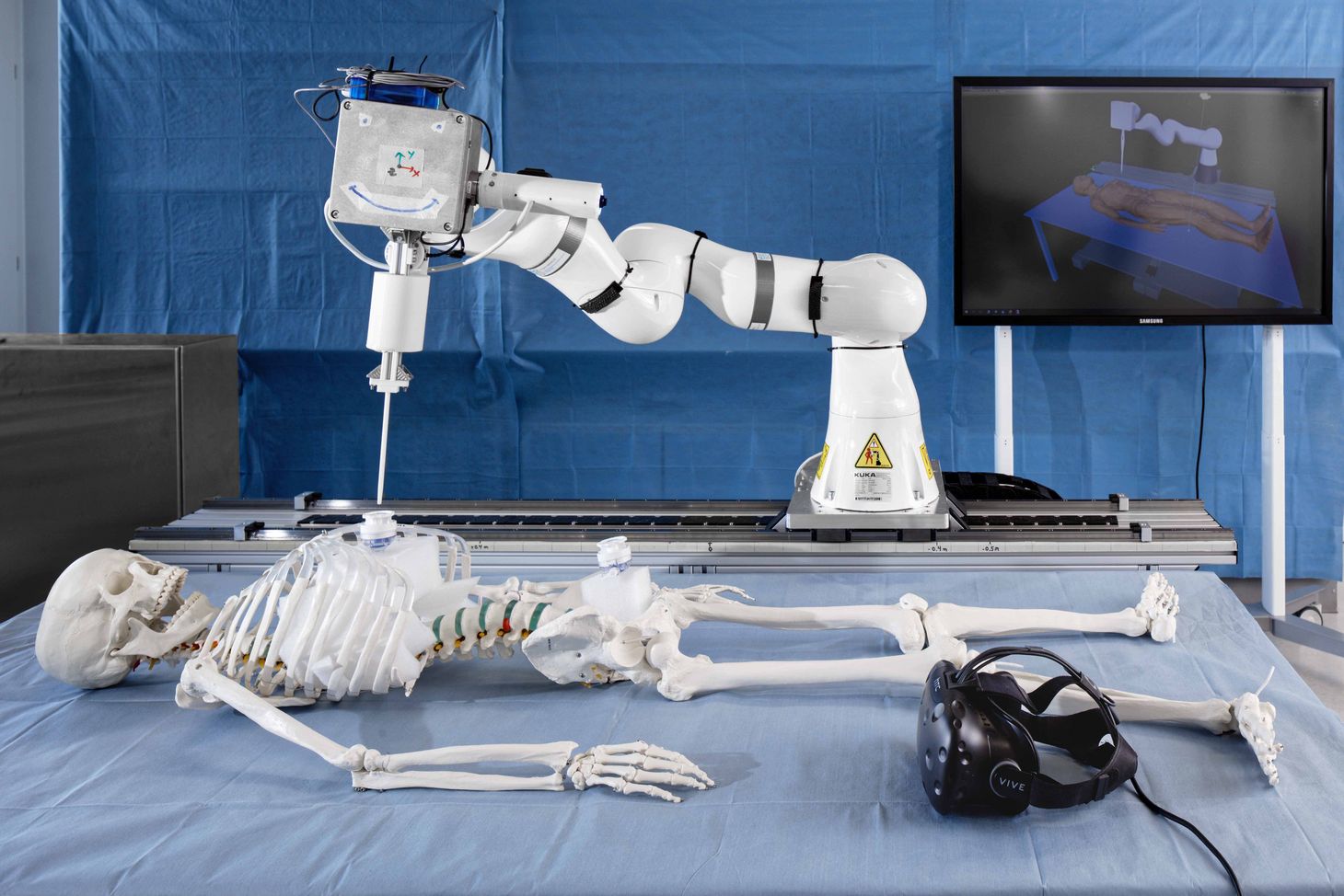 Demonstration of a robot-guided bone surgery.