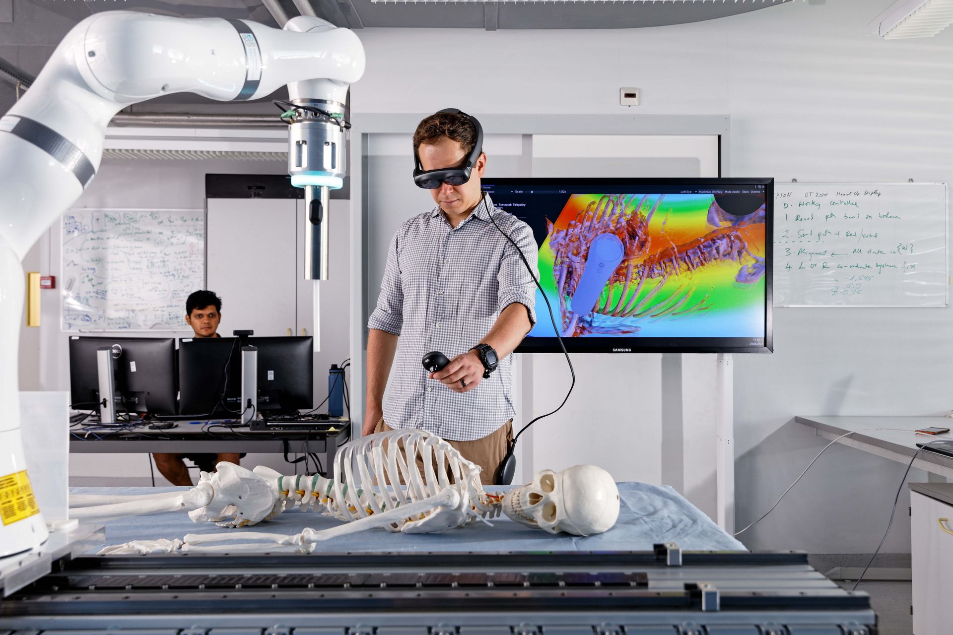 All inclusive: MIRACLE II—the developed robotic components. Developed robotic components and the surgeon