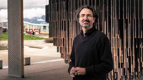 Portrait of project leader Francesco Stellacci on campus at the École polytechnique fédérale de Lausanne (EPFL), where he plans to set up the future viral research centre.