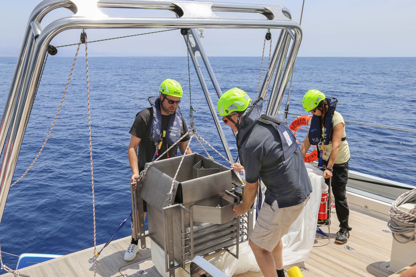 Photo of the collecting net on the Eugen Seibold.