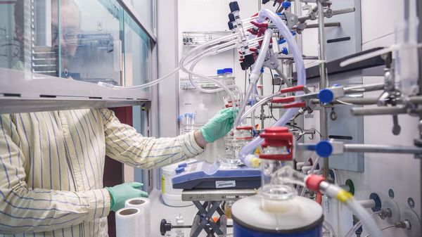 Im neu gebauten Labor