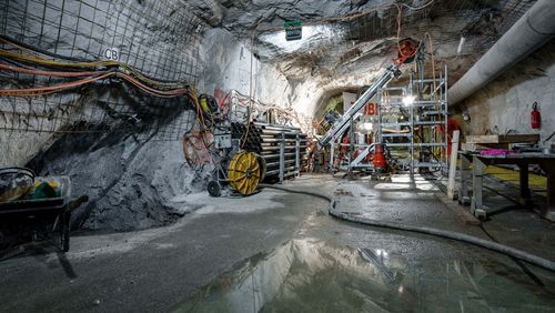 Photo of the Bedretto Underground Lab.