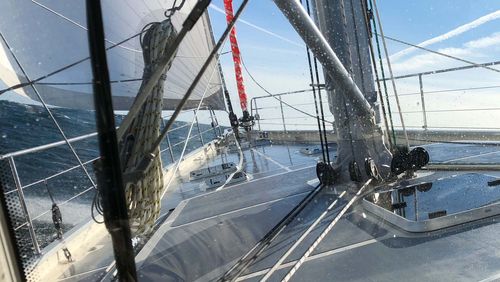 Photo of the “Eugene Seibold” during its first test voyage.