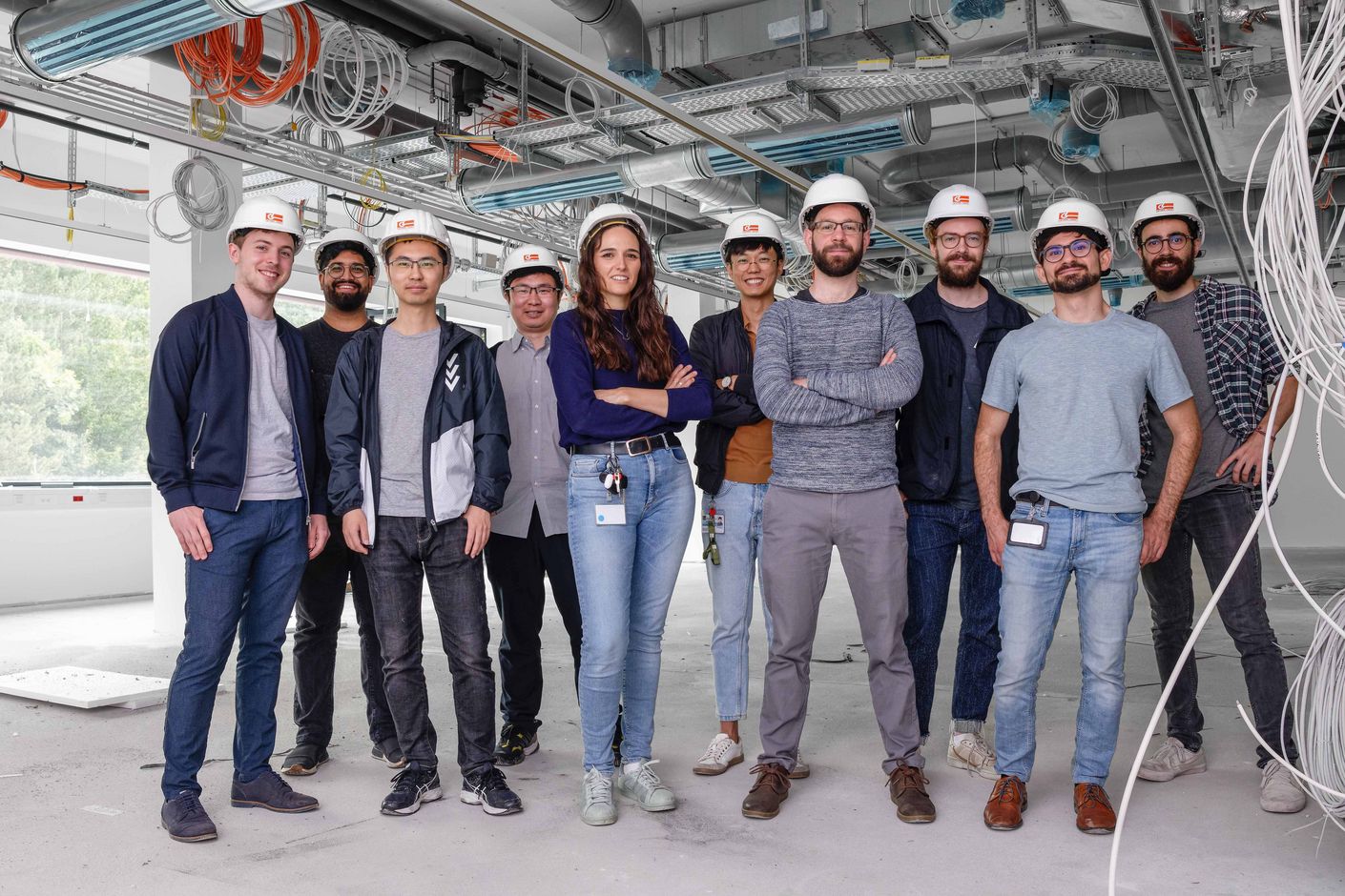 Maria Ibáñez and her team at the future IST Austria lab.