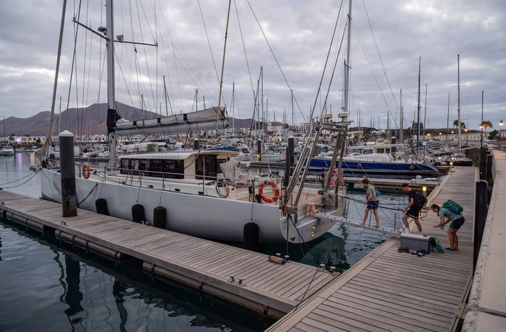 The three ETH Zurich students—Sixtine Dromigny, Jonas Schneider and Janine Schmitter—board the world’s cleanest research vessel: the Eugen Seibold.